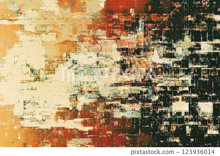 Glitch art pattern showcasing distorted lines and digital noise. 123936014