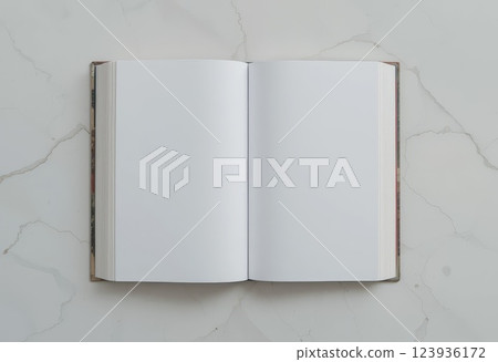 Blank white book mockup against white background. 123936172