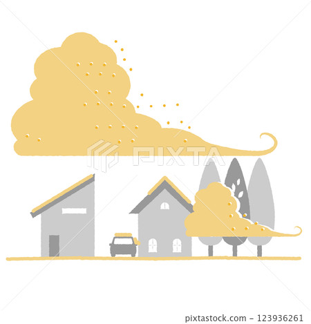 黃塵、PM2.5、花粉、空氣污染、城市形象圖 123936261