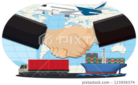 Global Trade and Cooperation Illustration 123936374
