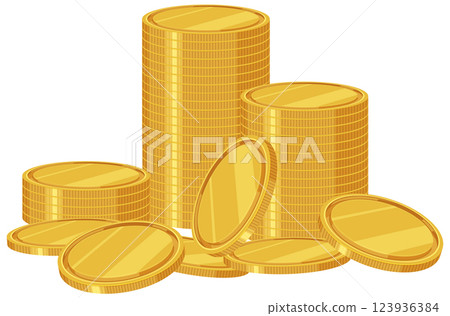 Stack of Shiny Gold Coins 123936384