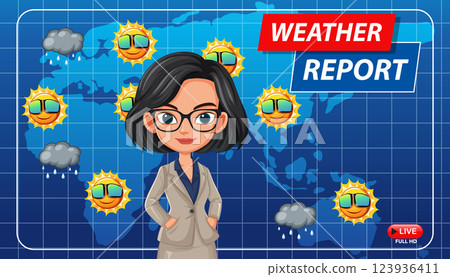 Animated Weather Forecast Illustration Animated Weather Forecast Illustration 123936411