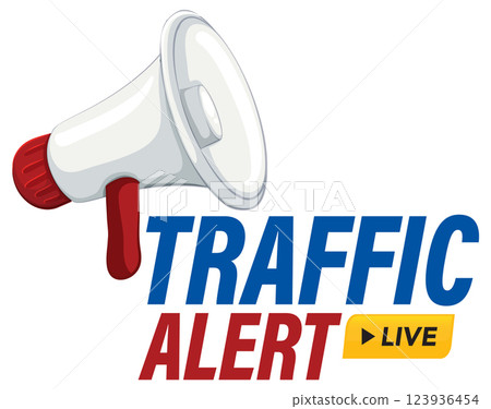 Live Traffic Alert Megaphone Illustration 123936454