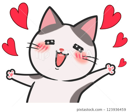 Cute cat love heart 123936459