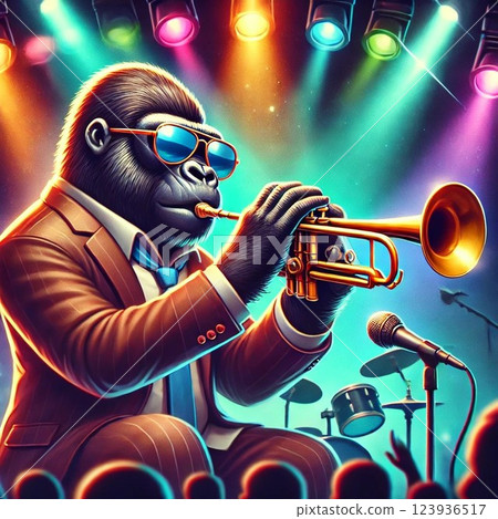 Gorilla playing 123936517