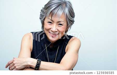Portrait of a lively senior woman 123936585