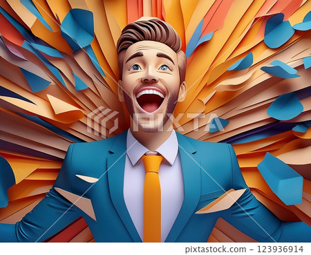 Happy businessman illustration Happy businessman illustration 123936914