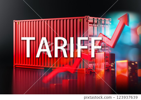 Symbol of the financial crisis and trade war 123937639