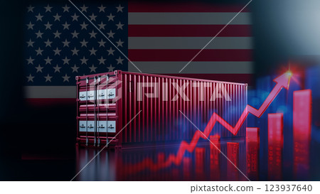 Global trade and tariffs, US import and export policy thinking 123937640