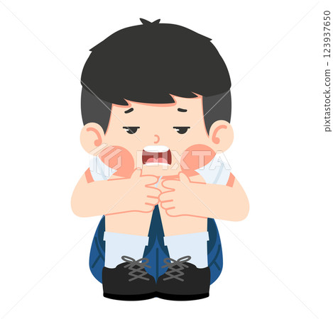 child sitting with a bored expression child sitting with a bored expression 123937650