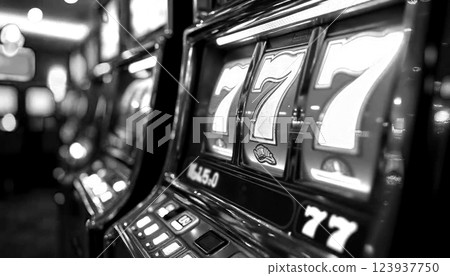 777 老虎機 / 單色 [生成式 AI] 123937750