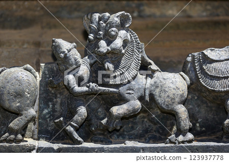 Image of stone temples and stone sculptures in India. Image of stone temples and stone sculptures in India. 123937778