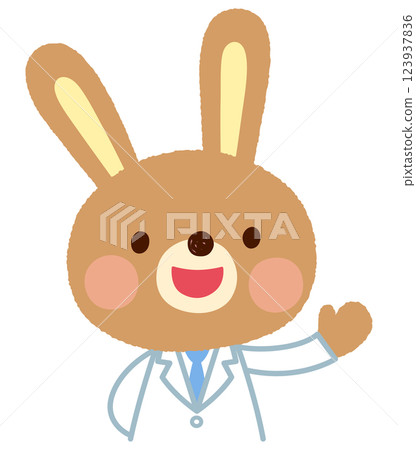 A rabbit in a white coat - A rabbit doctor 123937836