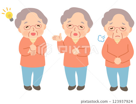 老年婦女面部姿勢高級老人已故老人 123937924