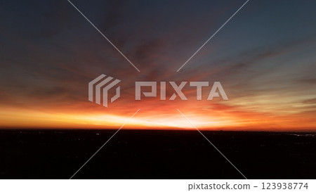 A wonderful evening by the river, sunset. 123938774
