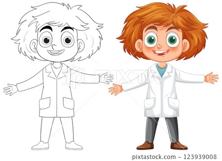 Cheerful Scientist Character Illustration 123939008