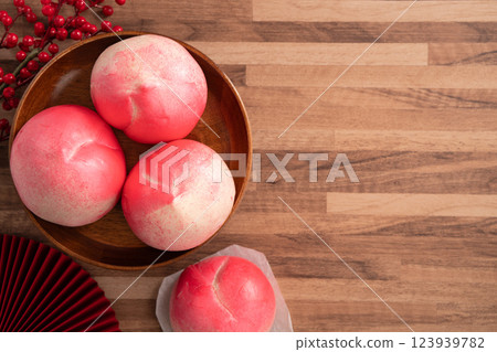 Chinese peach birthday bun shoutao birthday wish 长生きのモモ Chinese peach birthday bun shoutao birthday wish 长生きのモモ 123939782