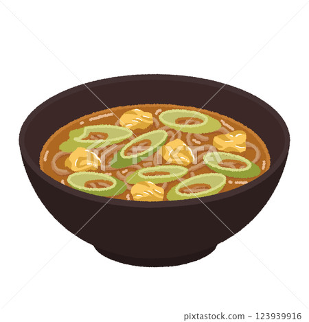 咖哩南蠻蕎麥面插圖 咖哩南蠻蕎麥面插圖 123939916