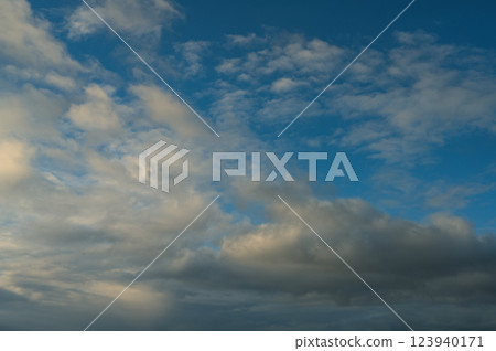 ky Overlay. Beautiful bright sky with fluffy clouds. Nature sky with transparent background 123940171