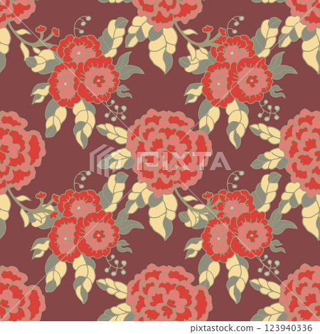 Seamless botanical pattern elegant flowers 123940336