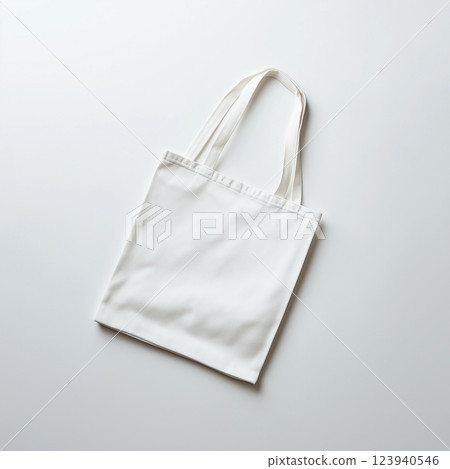 Plain tote bag on a white background 123940546