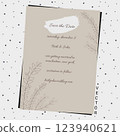 Wedding save the date card brush stroke eucalyptus floral nature template 123940621