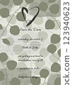Wedding card heart brush stroke eucalyptus leaves hand drawn template 123940623