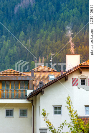 Ortisei, Italy street, historic center in summer Ortisei, Italy street, historic center in summer 123940655