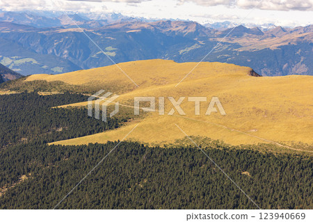 Seceda mountains in Val Gardena, Italy, autumn Seceda mountains in Val Gardena, Italy, autumn 123940669