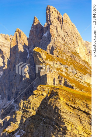 Seceda mountain in Val Gardena, Italy, autumn 123940670