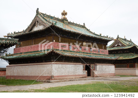 Erdene Zuu monastery view, Mongolia landmark Erdene Zuu monastery view, Mongolia landmark 123941492