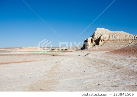 Kyzylkup rock strata landscape, Mangystau desert, Kazakhstan Kyzylkup rock strata landscape, Mangystau desert, Kazakhstan 123941509