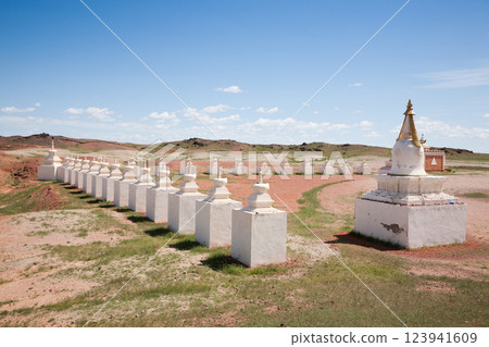 Sajnsand buddhist monastery, Gobi region,Mongolia. Khamariin Khiid Monastery Sajnsand buddhist monastery, Gobi region,Mongolia. Khamariin Khiid Monastery 123941609