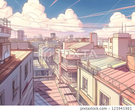 Cityscape background illustration material 123941981