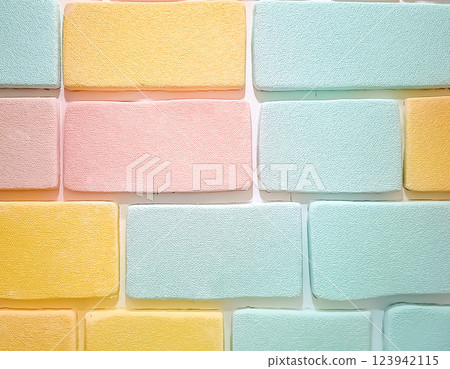 Colorful brick wall image material 123942115