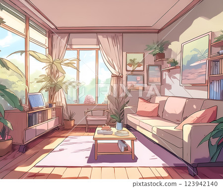 Bright living room image material 123942140