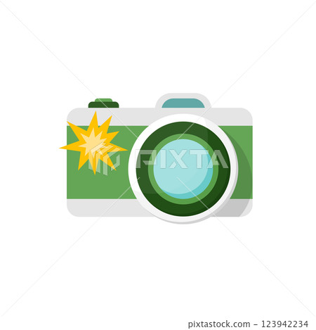 Camera icon in flat style. Photography equipment vector illustration on isolated background. Photo sign business concept. Camera icon in flat style. Photography equipment vector illustration on isolated background. Photo sign business concept. 123942234