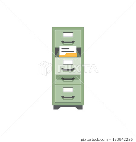 Office cabinet icon in flat style. Furniture storage vector illustration on isolated background. Drawer sign business concept. Office cabinet icon in flat style. Furniture storage vector illustration on isolated background. Drawer sign business concept. 123942286
