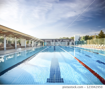 School swimming pool image material School swimming pool image material 123942950