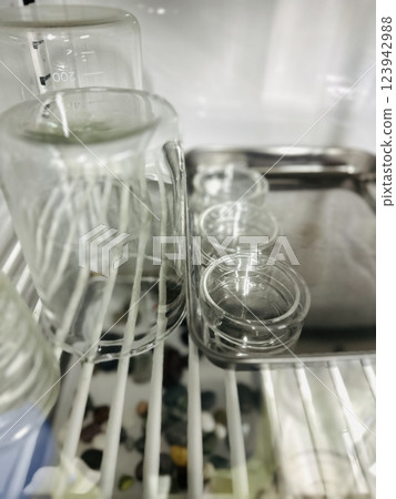 Laboratory equipment made of glass Laboratory equipment made of glass 123942988