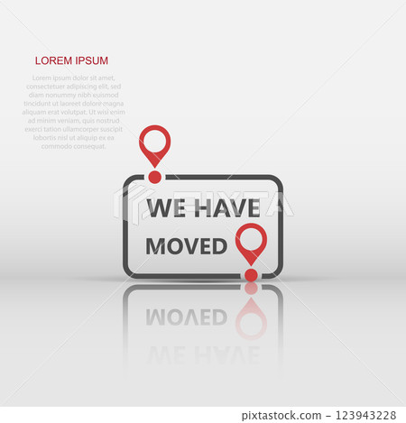 Move location icon in flat style. Pin gps vector illustration on white isolated background. Navigation business concept. Move location icon in flat style. Pin gps vector illustration on white isolated background. Navigation business concept. 123943228