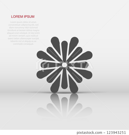 Flower leaf icon in flat style. Magnolia, dahlia vector illustration on white isolated background. Plant blossom business concept. Flower leaf icon in flat style. Magnolia, dahlia vector illustration on white isolated background. Plant blossom business concept. 123943251