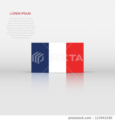 France flag icon in flat style. National sign vector illustration. Politic business concept. France flag icon in flat style. National sign vector illustration. Politic business concept. 123943280