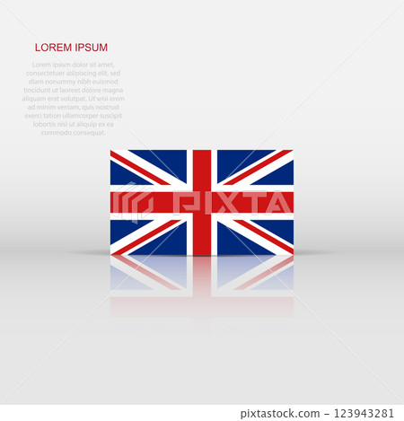 United kingdom flag icon in flat style. Great Britain sign vector illustration. Politic business concept. United kingdom flag icon in flat style. Great Britain sign vector illustration. Politic business concept. 123943281