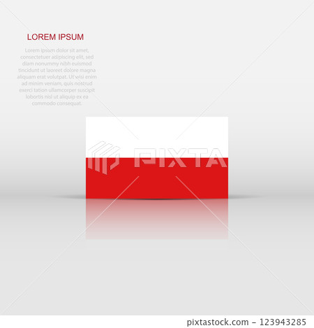 Poland flag icon in flat style. National sign vector illustration. Politic business concept. 123943285