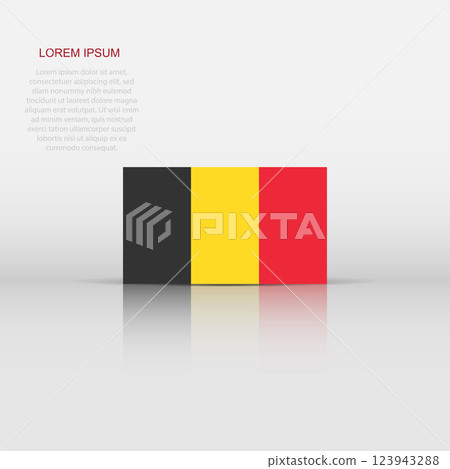 Belgium flag icon in flat style. National sign vector illustration. Politic business concept. Belgium flag icon in flat style. National sign vector illustration. Politic business concept. 123943288