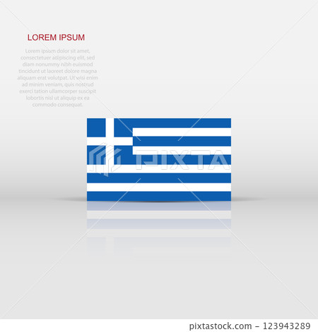 Greece flag icon in flat style. National sign vector illustration. Politic business concept. Greece flag icon in flat style. National sign vector illustration. Politic business concept. 123943289