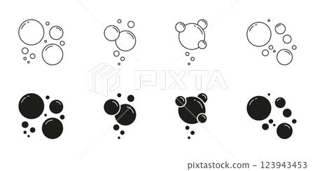 Bubble Line And Solid Icon Set. Bubbly Shape Symbol Collection. Isolated Vector Illustration Bubble Line And Solid Icon Set. Bubbly Shape Symbol Collection. Isolated Vector Illustration 123943453