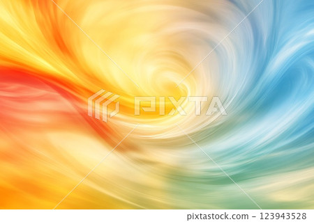 Background of swirling smoke and fog in yellow, orange, red, blue and green colors. 123943528