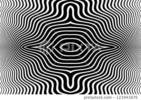 Symmetrical Wavy Lines Pattern. Abstract Textured Background. 123943876
